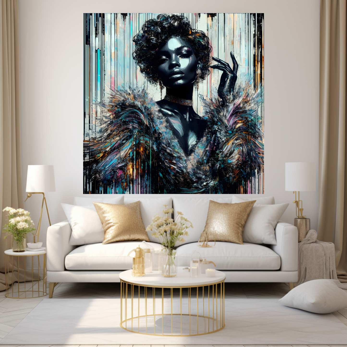 Digital Art - Vivid Elegance: Neo-Expressionist Fusion - #2014