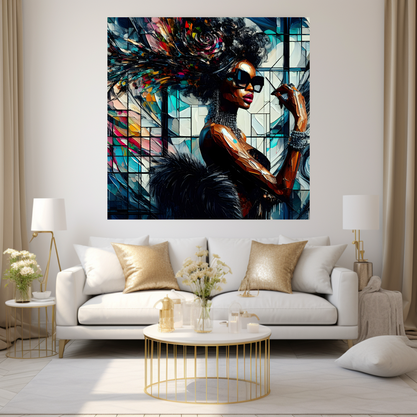 Digital Art - Vivid Elegance: Neo-Expressionist Fusion - #2015