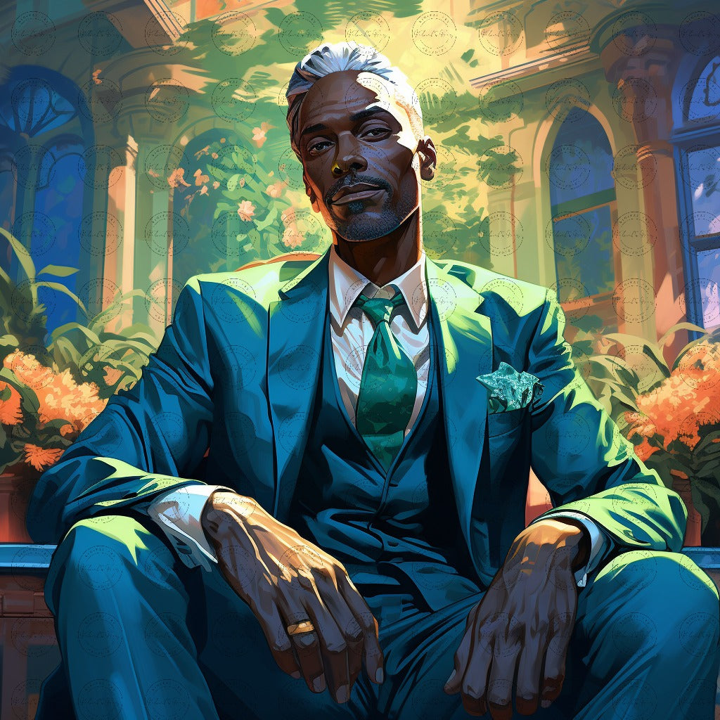 Digital Art - Elegance in Emerald: A Portrait of Timeless Sophistication #2011