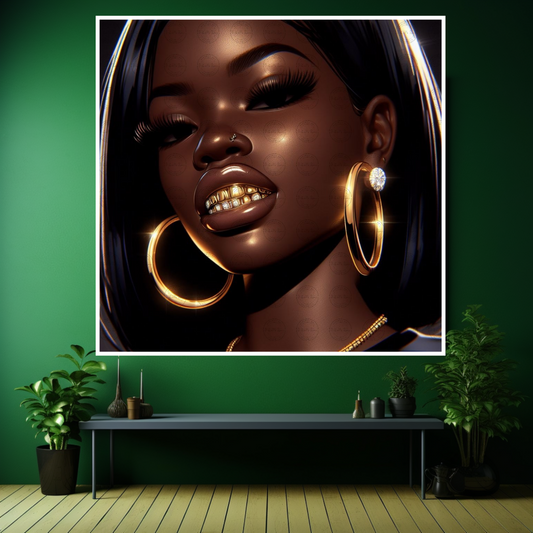 Digital Art - Gilded Grace: A Cutout Animation Portrait - #2016