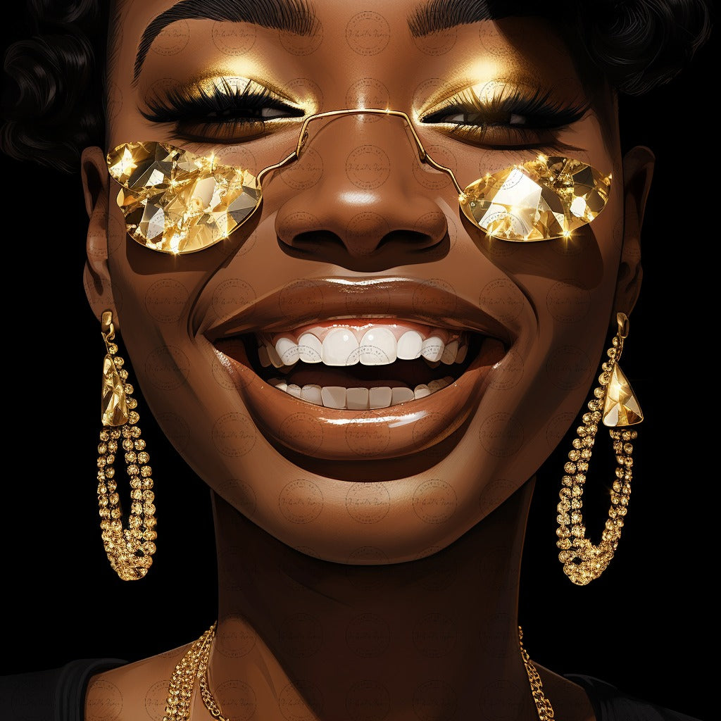 Digital Art - Gilded Grace: A Cutout Animation Portrait - #2017