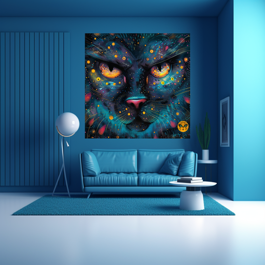 Black Girl Art - Animal Prints - Velvet's View Digital Art - Cosmic Feline Mystique