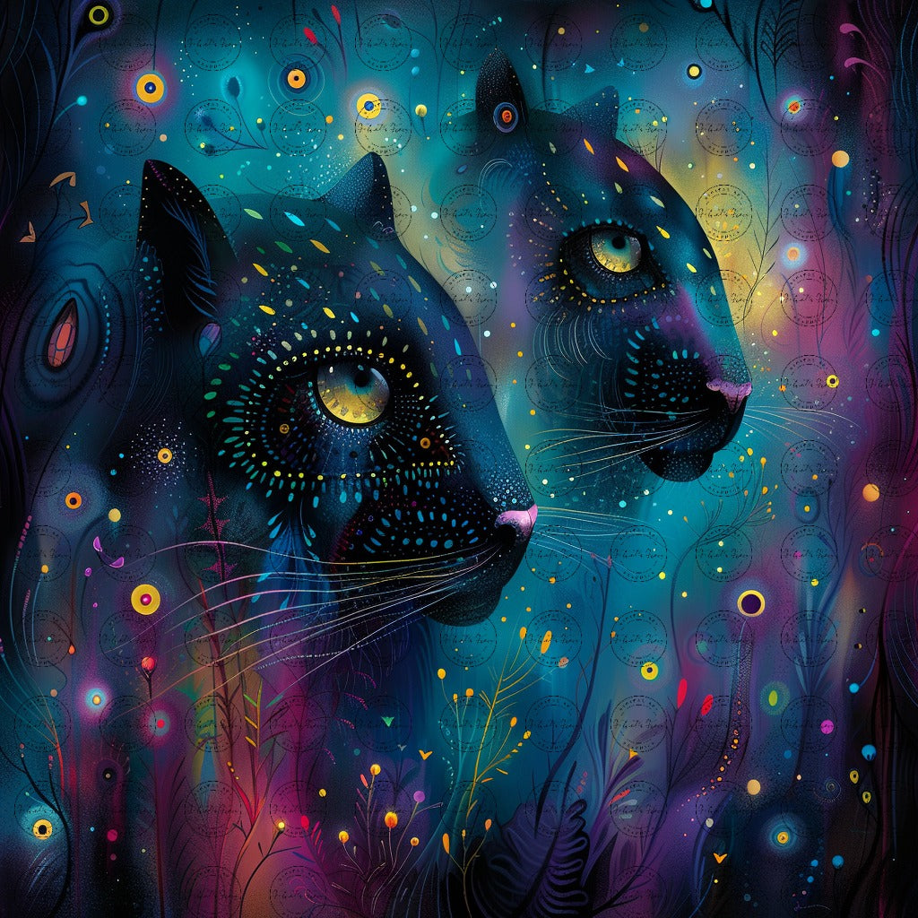 Black Girl Art - Animal Prints - Velvet's View Digital Art - Cosmic Feline Mystique