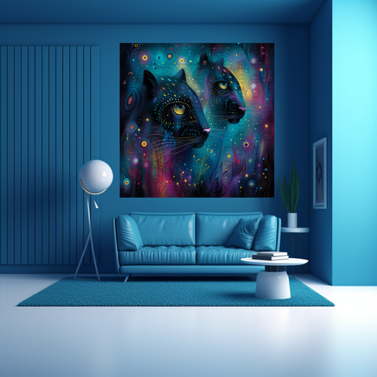Black Girl Art - Animal Prints - Velvet's View Digital Art - Cosmic Feline Mystique