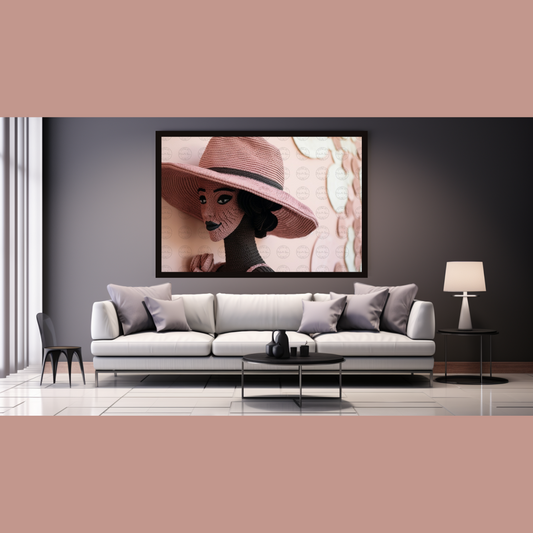Digital Art - Threads of Elegance: Crocheted Woman in the Pink and Bronze #2017