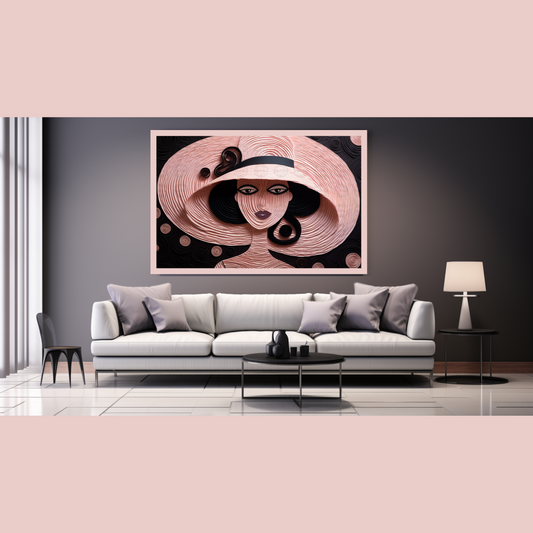 Digital Art - Threads of Elegance: Crocheted Woman in the Pink and Bronze #2016