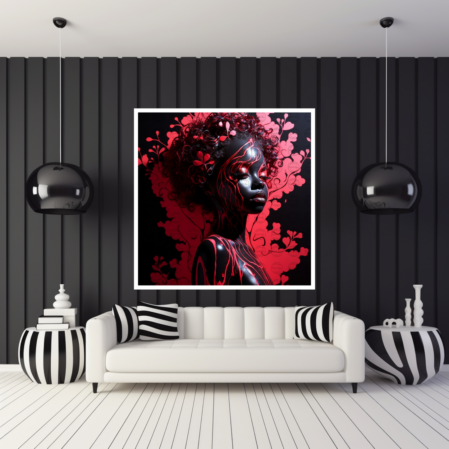 Black Girl Art - Kids Digital Art - Velvet's View - Ethereal Harmony: A Silhouette of Little Black Girl 350