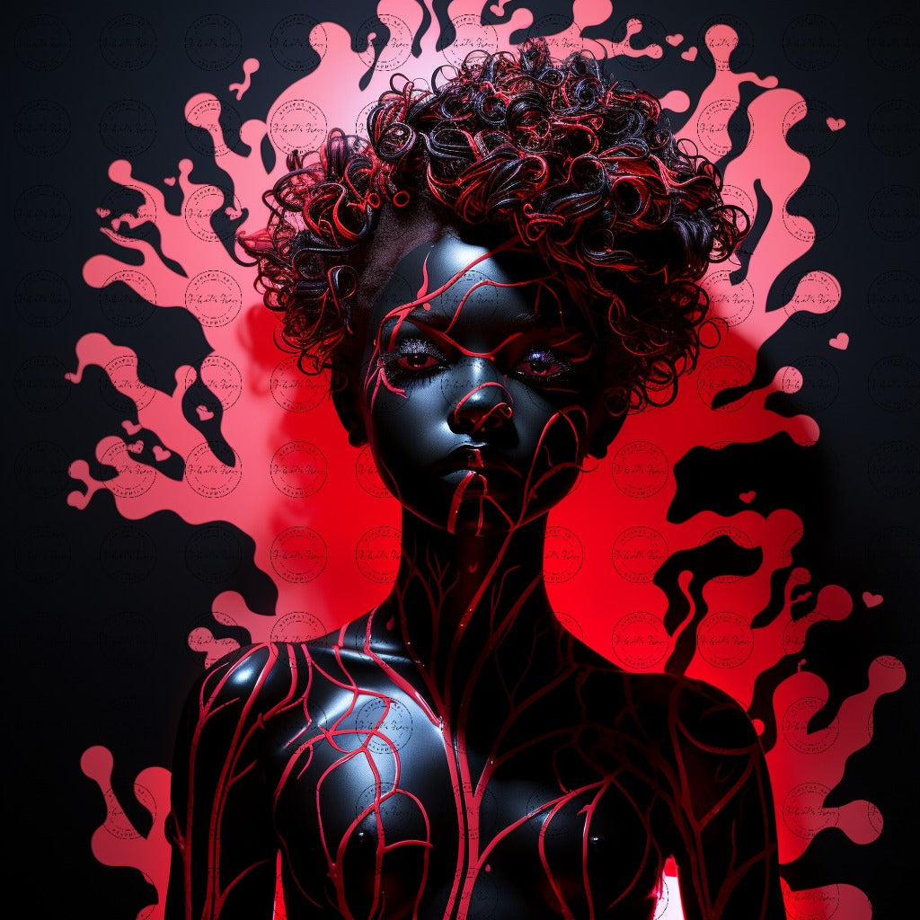 Black Girl Art - Kids Digital Art - Velvet's View - Ethereal Harmony: A Silhouette of Little Black Girl 351