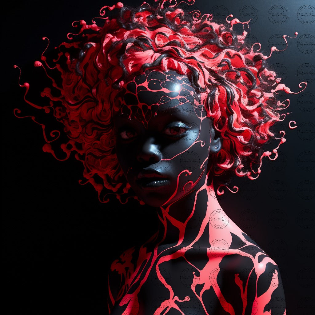 Black Girl Art - Kids Digital Art - Velvet's View - Ethereal Harmony: A Silhouette of Little Black Girl 354