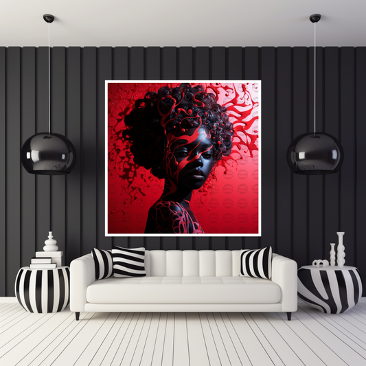 Black Girl Art - Kids Digital Art - Velvet's View - Ethereal Harmony: A Silhouette of Little Black Girl 355