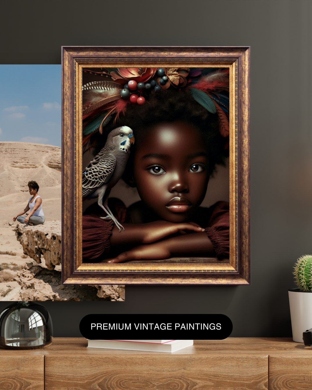 Black Girl Art - Kid's Digital Art - Velvet's View - A Little Girl and Her Bird 533