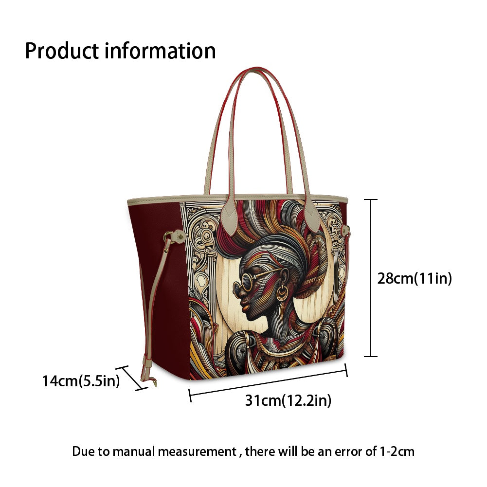 Rhythmic Radiance: Afrocentric Artistry for Fashion Accessories - Women PU Leather Handbags - #2014