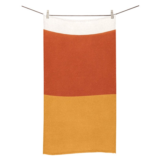 Modern Geometric Bathroom Set | Gold & Red Abstract Shower Curtain | Bold Afro-Inspired Bath Décor - Bath Towel 30"x56" – O853290