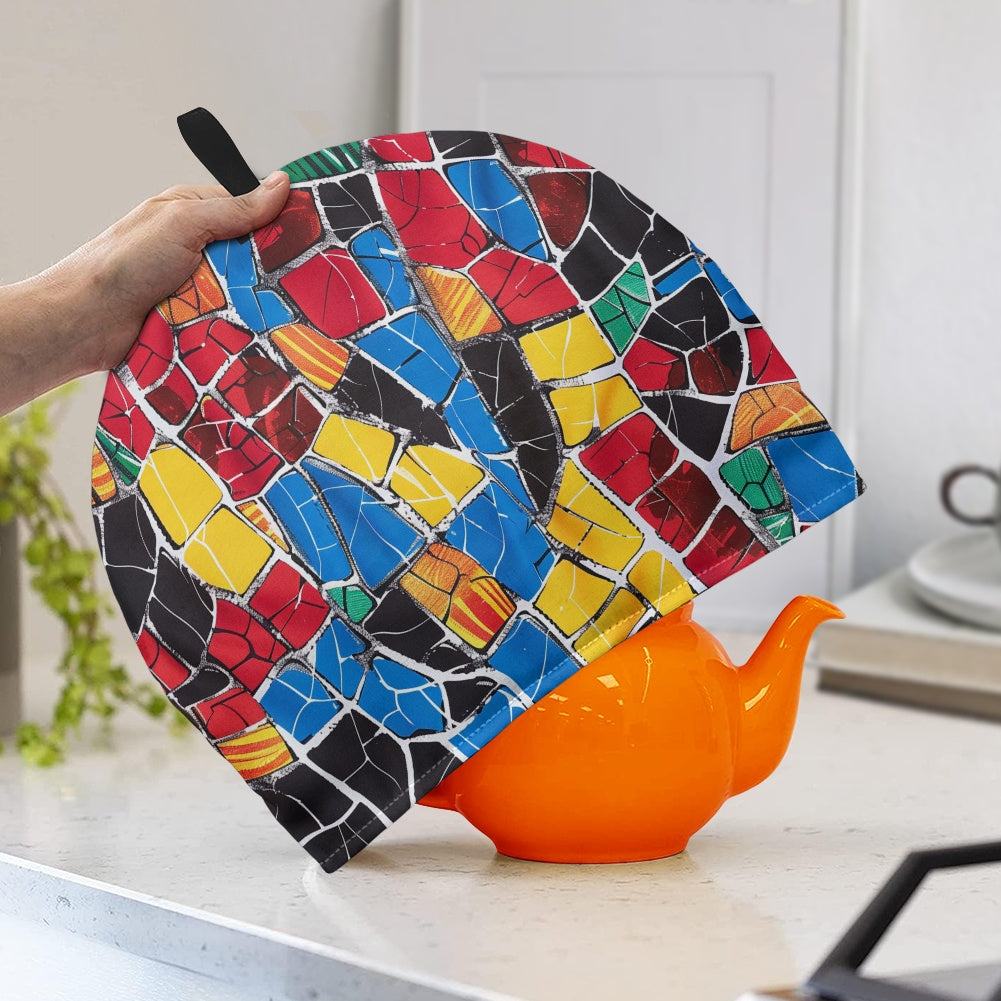 Cavcas Teapot Cover - Velvet's View - Elegant Adinkra-Inspired Fabric Collection -