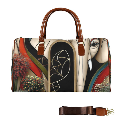 Elephant & Blooms: The Royal Garden Handbag Series - Large Capacity Travel Bag-Large - 362885