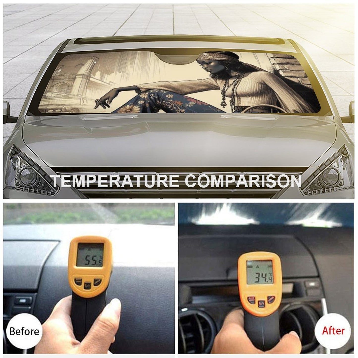 Retro Groove: Vintage Vibes and Bohemian Dreams - Car Cool with Sun Shades