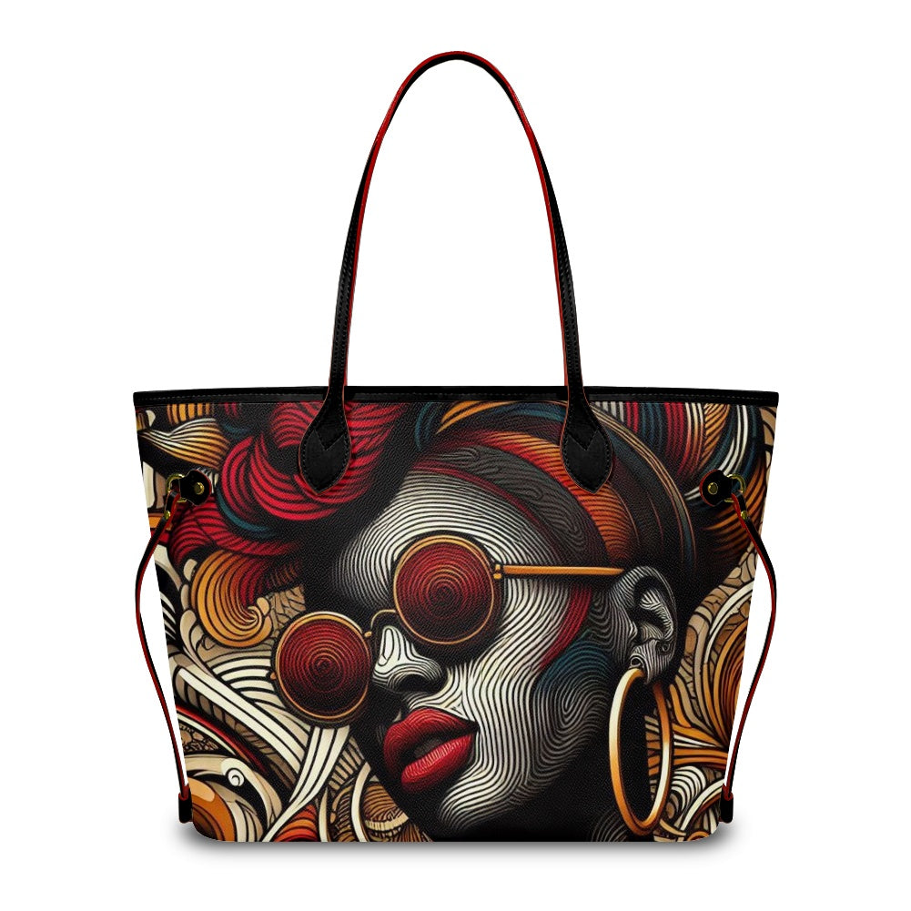 Rhythmic Radiance: Afrocentric Artistry for Fashion Accessories - Women PU Leather Handbags - #2016