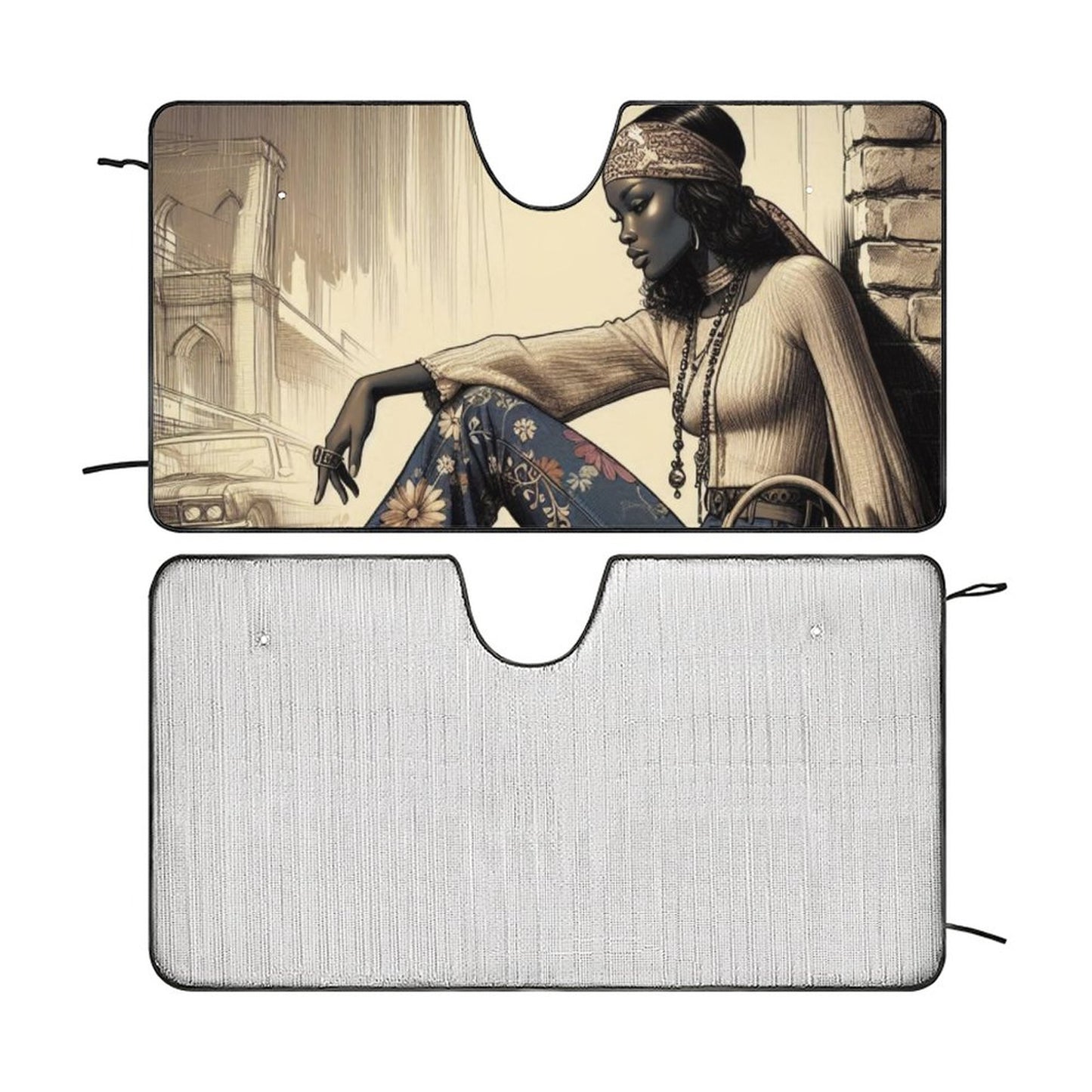 Retro Groove: Vintage Vibes and Bohemian Dreams - Car Cool with Sun Shades