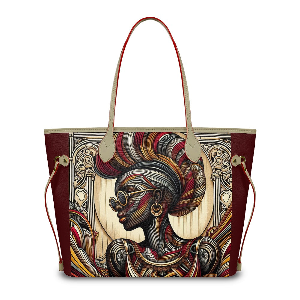 Rhythmic Radiance: Afrocentric Artistry for Fashion Accessories - Women PU Leather Handbags - #2014