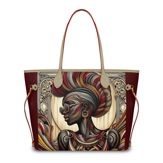 Rhythmic Radiance: Afrocentric Artistry for Fashion Accessories - Women PU Leather Handbags - #2014