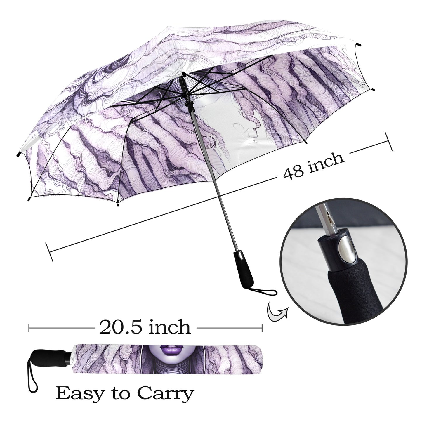 Ethereal Enchantment Umbrella - #2012 Semi-Automatic Foldable Umbrella (Model U12)