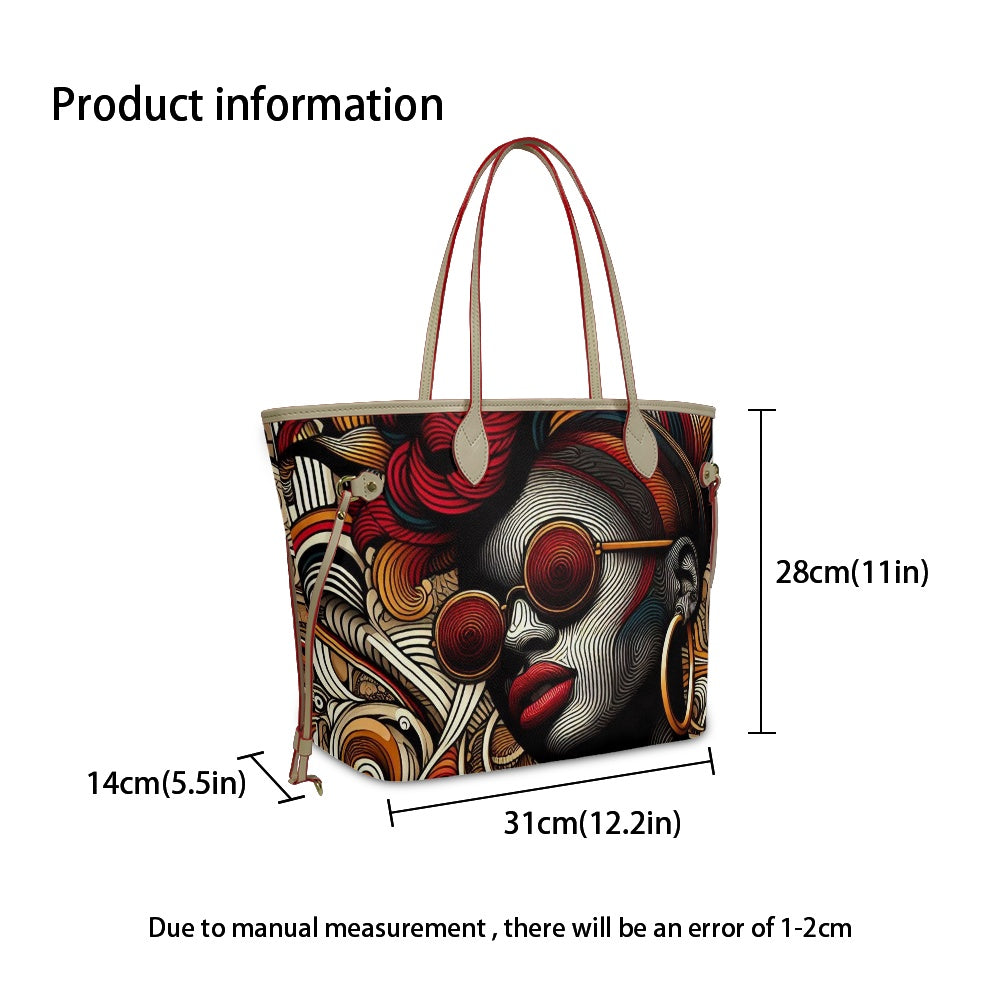Rhythmic Radiance: Afrocentric Artistry for Fashion Accessories - Women PU Leather Handbags - #2016