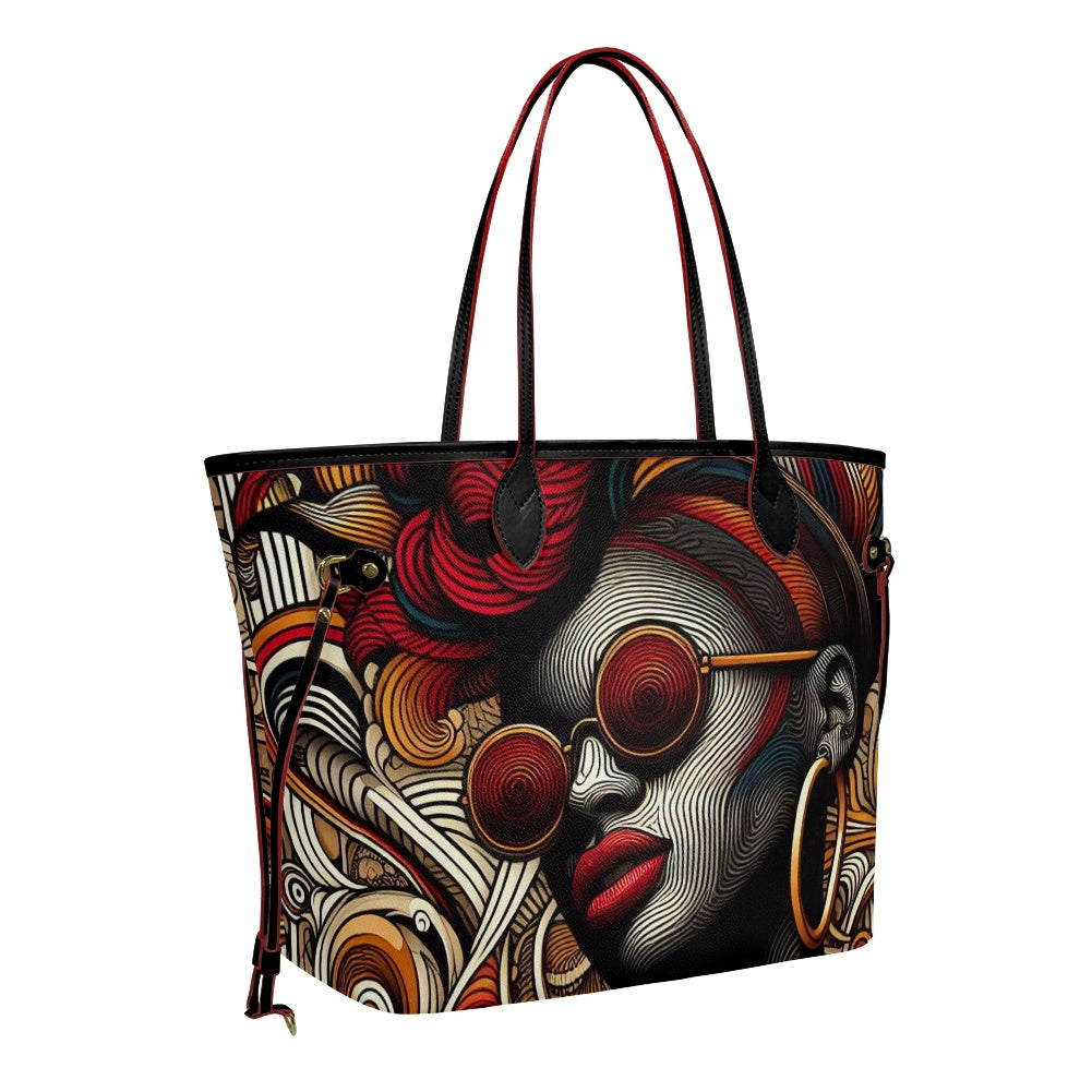 Rhythmic Radiance: Afrocentric Artistry for Fashion Accessories - Women PU Leather Handbags - #2016