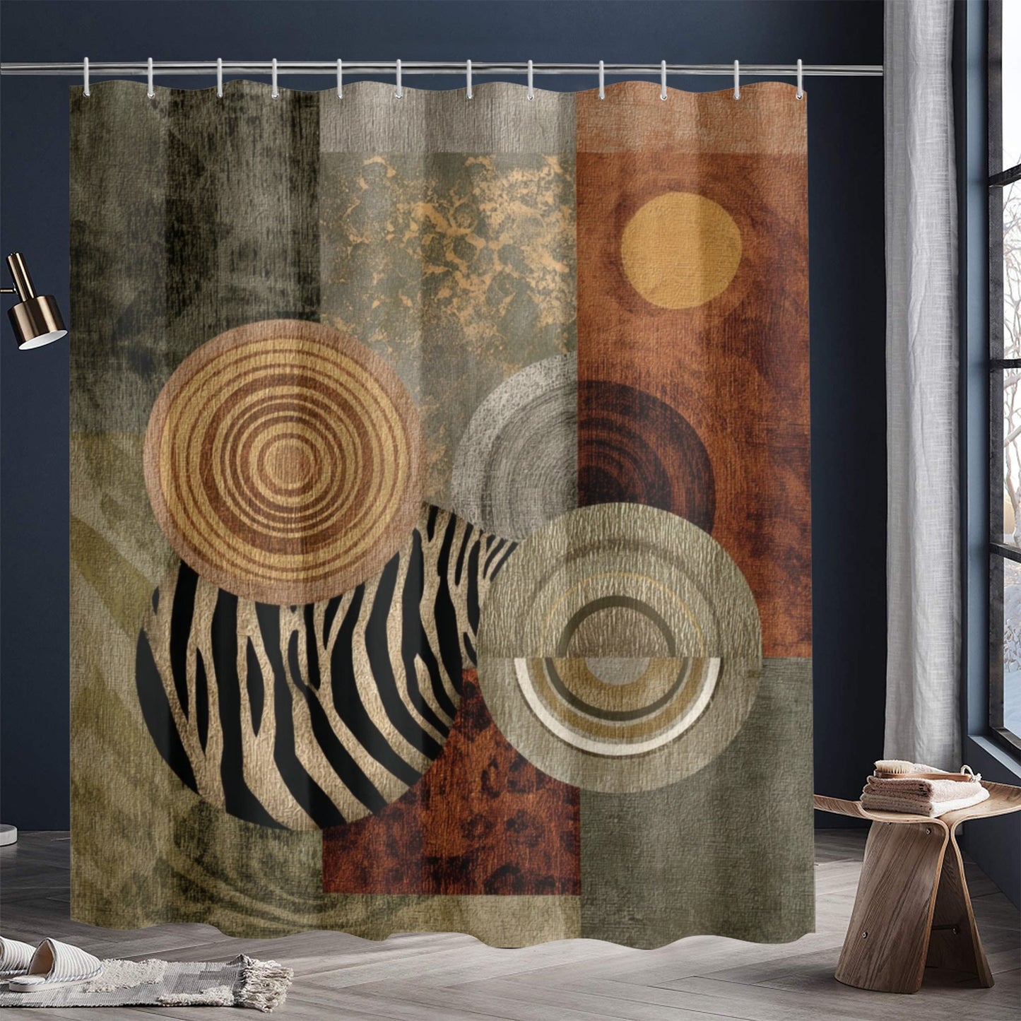 Heritage Layers – Afrocentric Abstract Wall Print - Shower Curtain 72"x84"