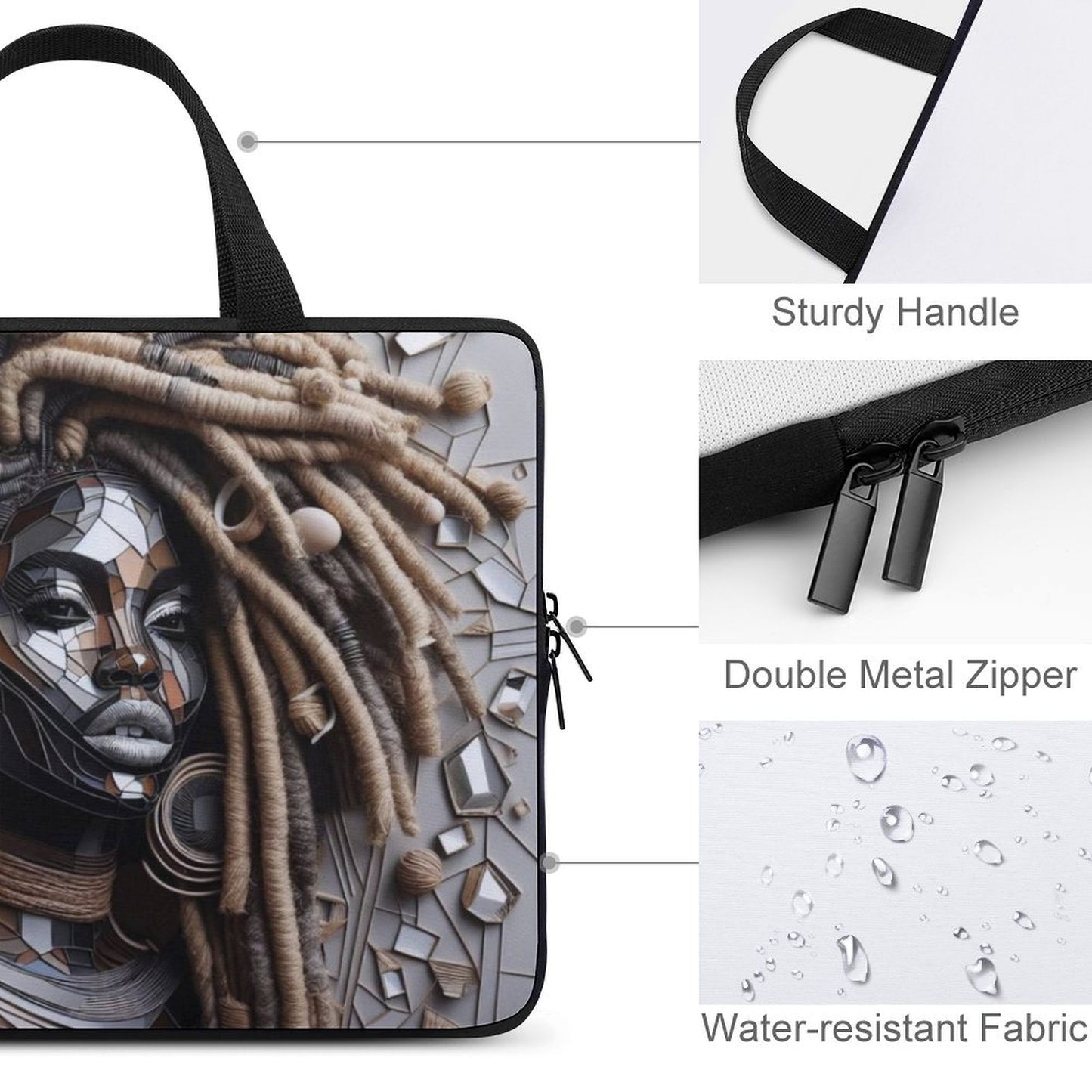 Laptop Bag - Black Girl Art - Velvet’s View - Artistic Laptop Covers Collection - Laptop Bag (Multiple Sizes) #2046