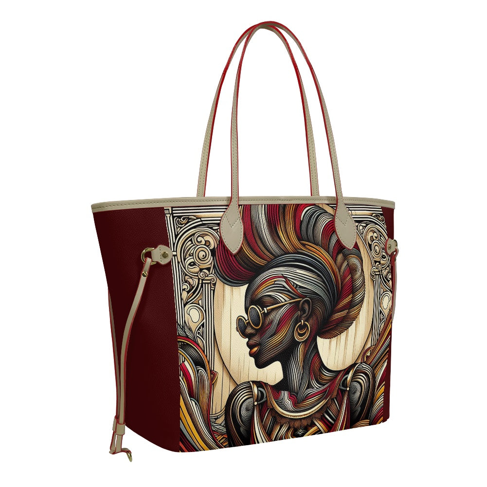 Rhythmic Radiance: Afrocentric Artistry for Fashion Accessories - Women PU Leather Handbags - #2014