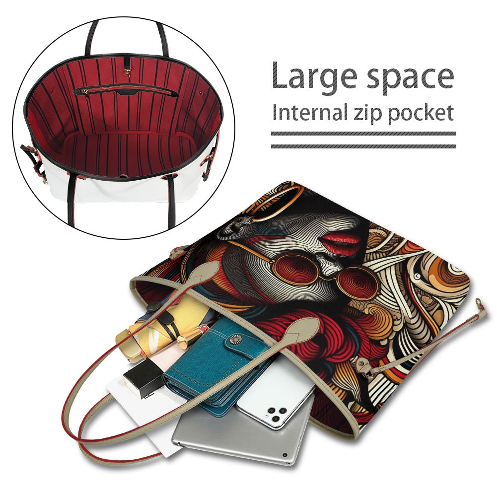 Rhythmic Radiance: Afrocentric Artistry for Fashion Accessories - Women PU Leather Handbags - #2016