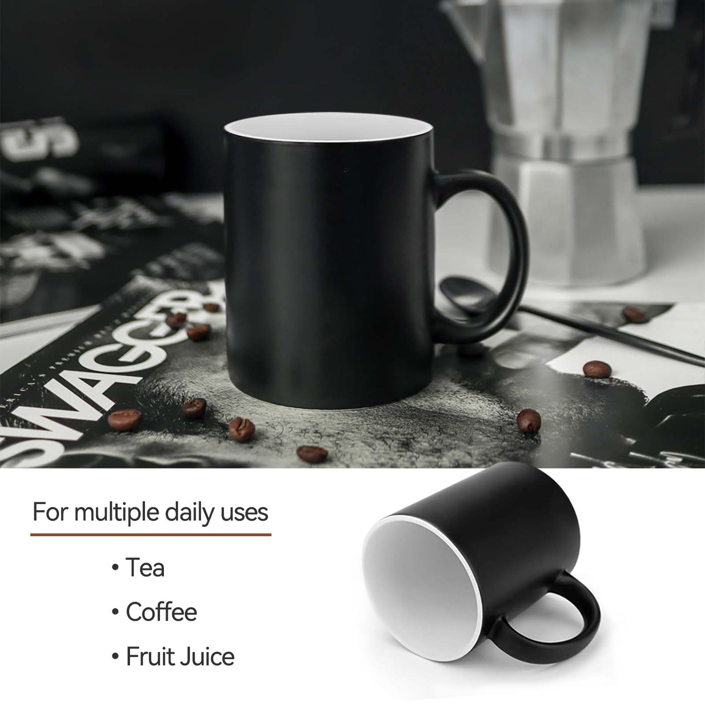 The Gilded Bloom Collection – Red Poppy Portrait Series (Coffee Mugs) by Velvet's View - Discoloration Mug Discoloration Mug - B47891