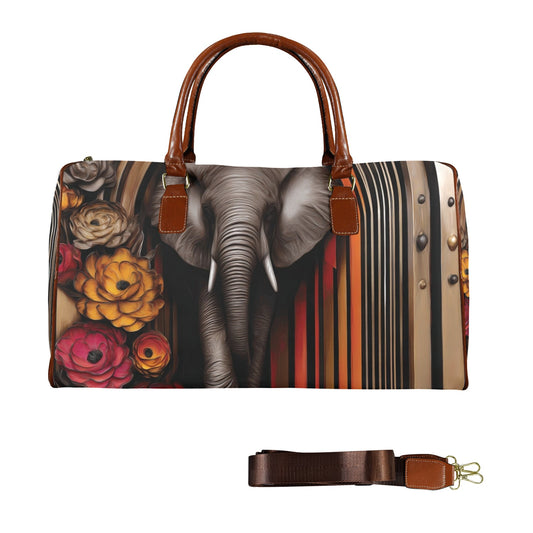 Elephant & Blooms: The Royal Garden Handbag Series - Large Capacity Travel Bag-Large - 362585