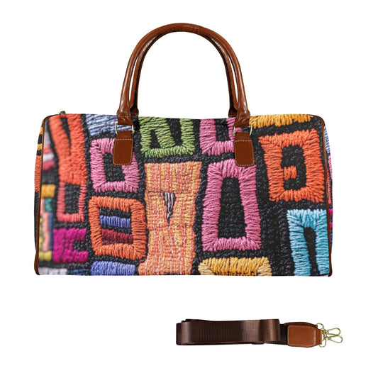 Velvet’s View: The Patchwork Luxe Handbag Collection - Large Capacity Travel Bag-Large - 458242