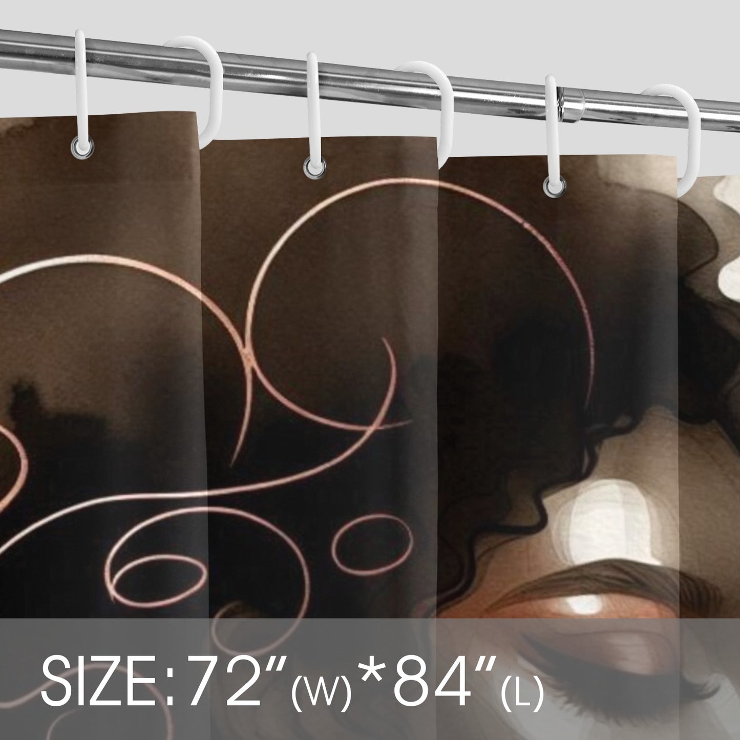 Minimalist Afrocentric Shower Curtain Collection – Black Woman Line Art, Boho Melanin Home Decor - 90594283