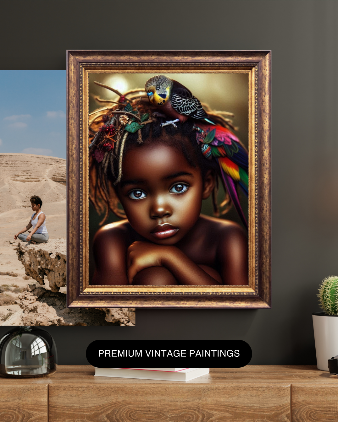 Black Girl Art - Kid's Digital Art - Velvet's View - A Little Girl and Her Bird 535